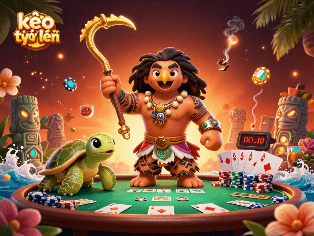 Experience kèo trực tuyến with a dynamic scene showcasing poker action and vibrant casino elements.