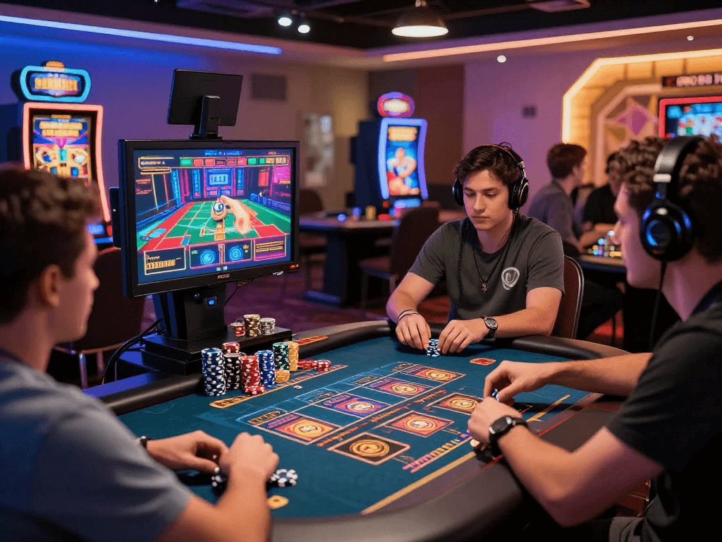 Exciting crypto casino scene showcasing players enjoying live dealer games and immersive digital experiences.