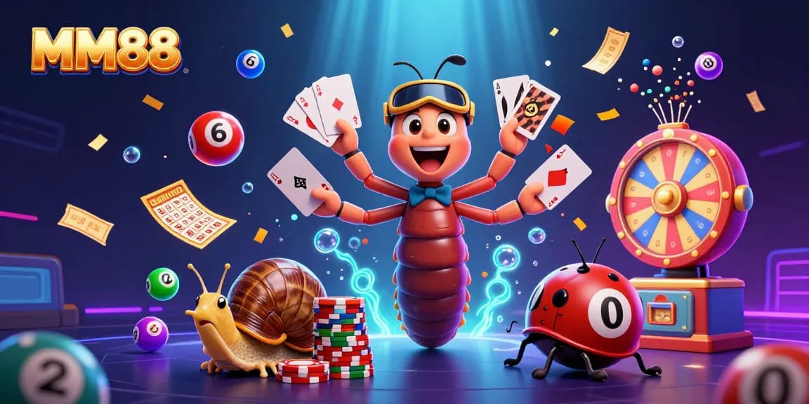 Engage with exciting games at MM88, featuring vibrant characters and lively casino elements.