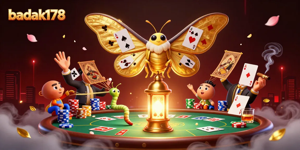 Experience thrilling action with badak178 in a vibrant casino scene featuring an atlas moth.