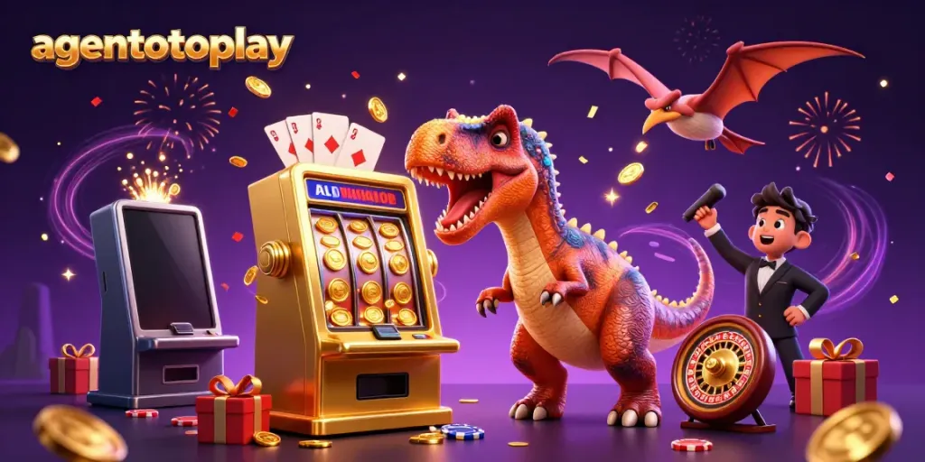 Experience the excitement of agentotoplay as dinosaurs engage in thrilling casino action.