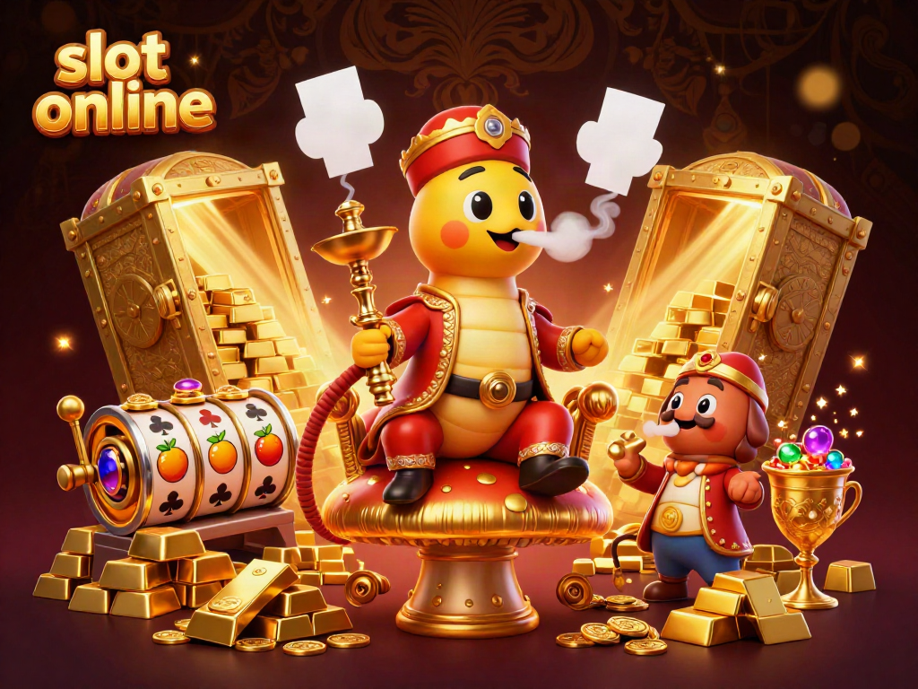 Play dynamic slot online games with vibrant symbols, golden treasures, and exciting casino elements.