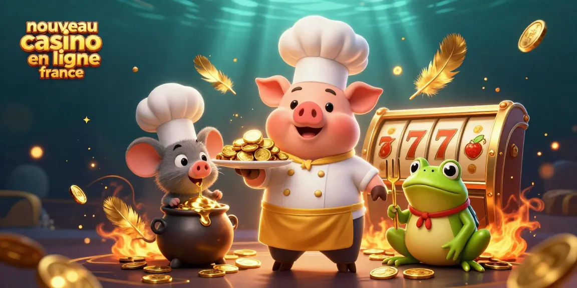 Gagnez au nouveau casino en ligne en France avec une image captivante d'un chef et ses assistants.