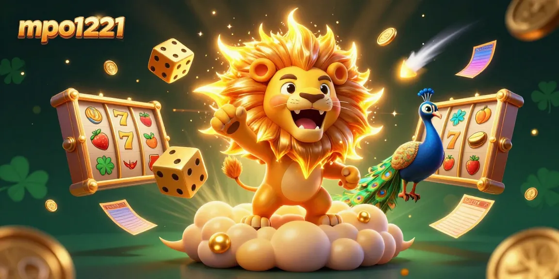 Engage with mpo1221 through thrilling slot wins depicted in a vibrant casino scene.