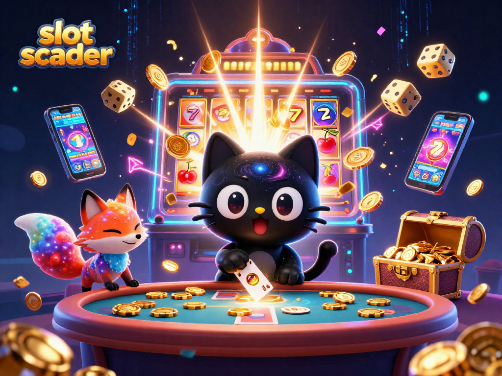 Experience the thrill of slot scatter gameplay with vibrant cosmic visuals and jackpot symbols.