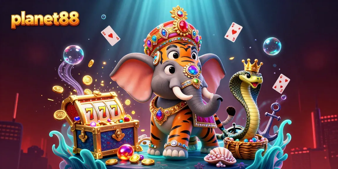Experience excitement with planet88, featuring dynamic characters in a vibrant casino scene.