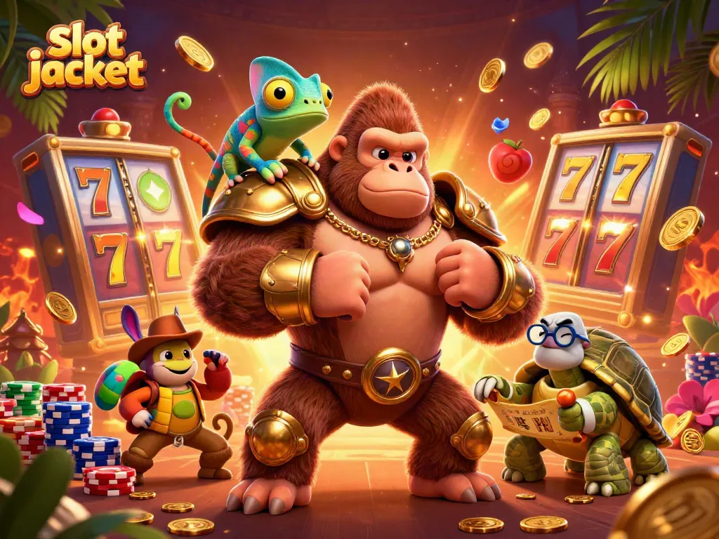 Experience the thrill of slot jackpot wins with vibrant 3D characters and dynamic casino elements.
