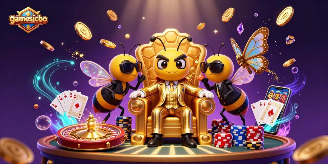 Experience gamesicbo with a vibrant 3D scene showcasing casino excitement and character elements.