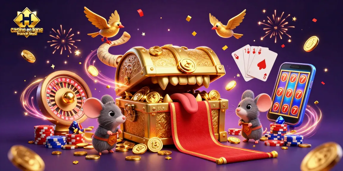 Récompenses extraordinaires des joueurs avec un casino en ligne légal en France en fond magique.