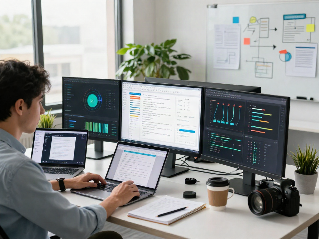 Document fraud detection analysis in a tech workspace with digital tools and metrics.