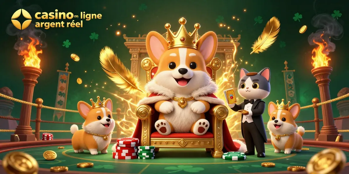 Jouez avec le casino en ligne argent réel dans un monde fantastique où le corgi royal dirige une scène pleine de surprises.