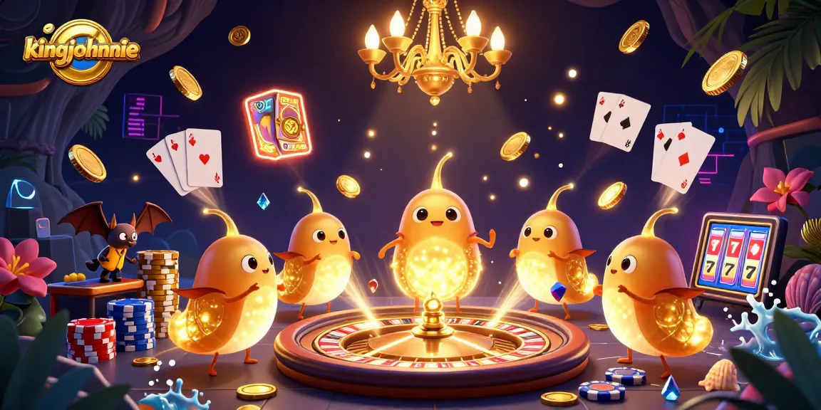 Kingjohnnie offers an exciting glowworm-themed cave casino experience, featuring vibrant gaming elements.
