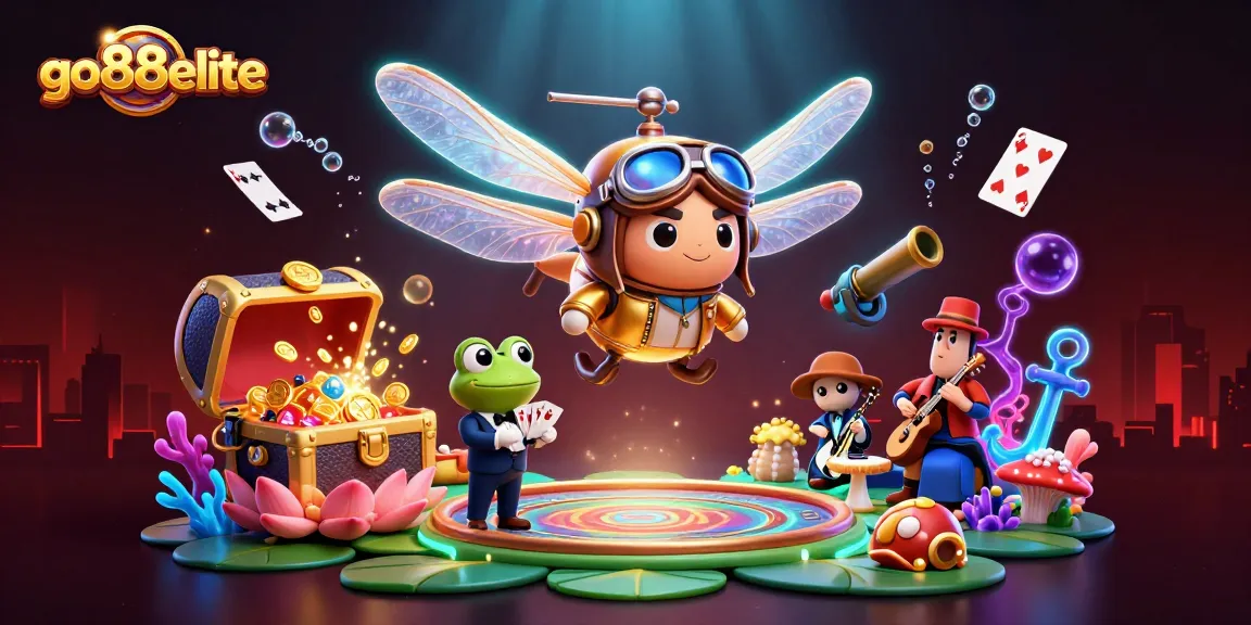 Engage with the vibrant world of go88elite as casino characters come alive in a stunning scene.