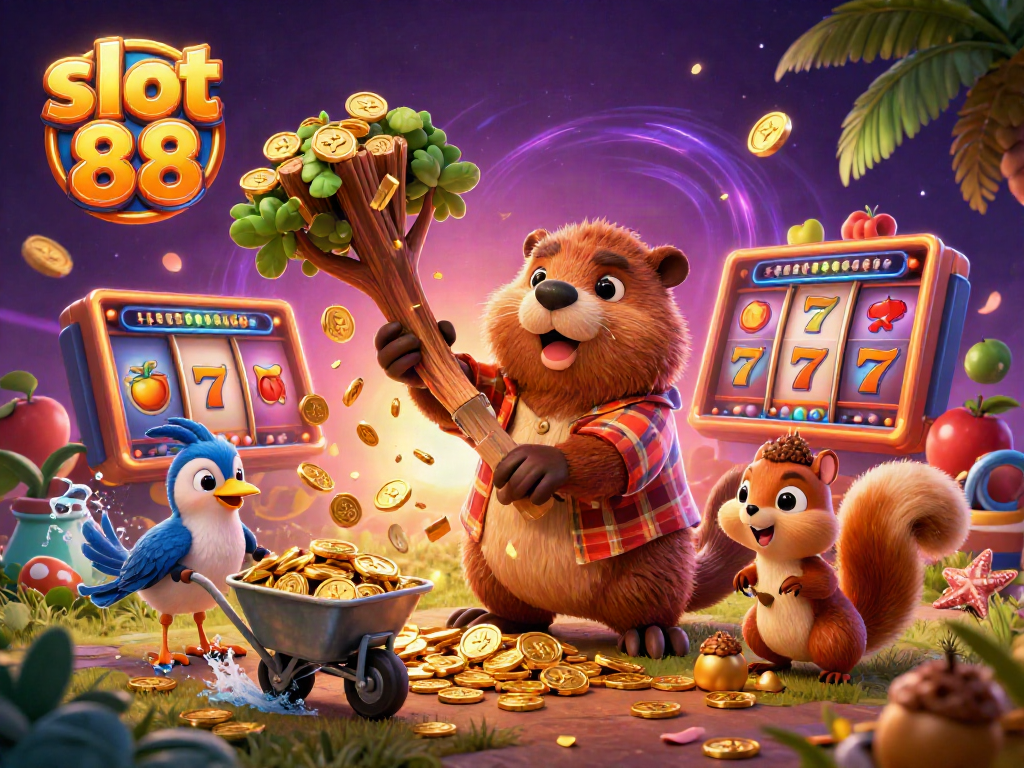 Experience thrilling gameplay with slot 88 in this vibrant casino-themed illustration.