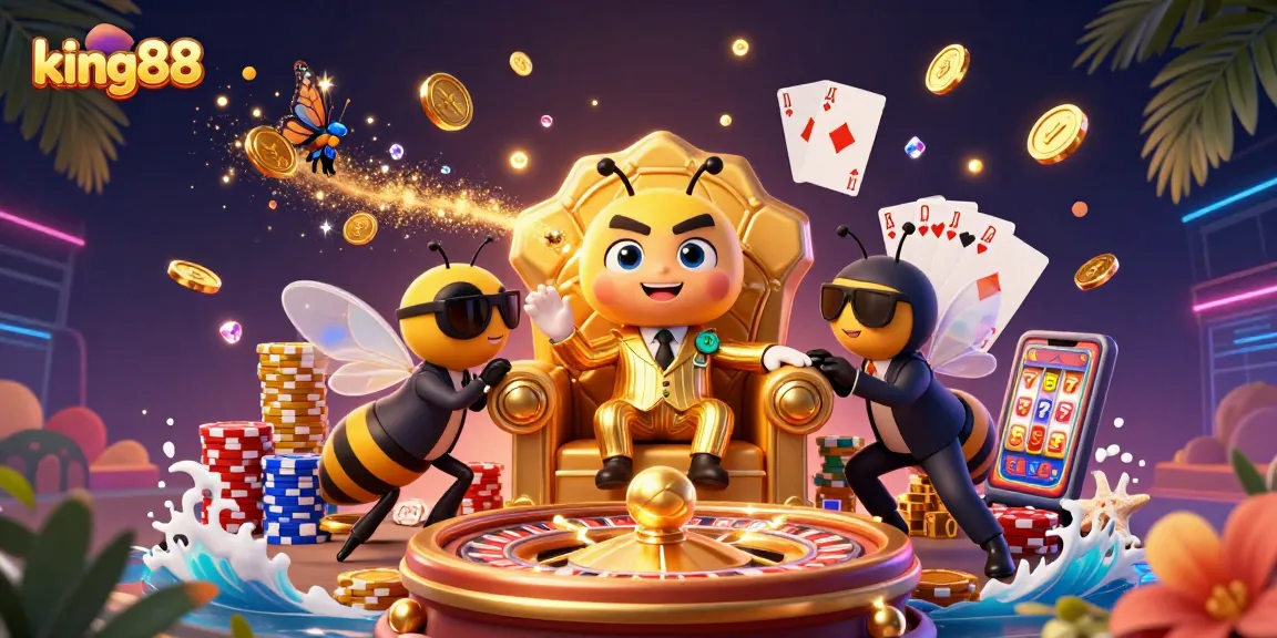 Win big at king88 with an exhilarating 3D casino scene showcasing exciting gaming action.