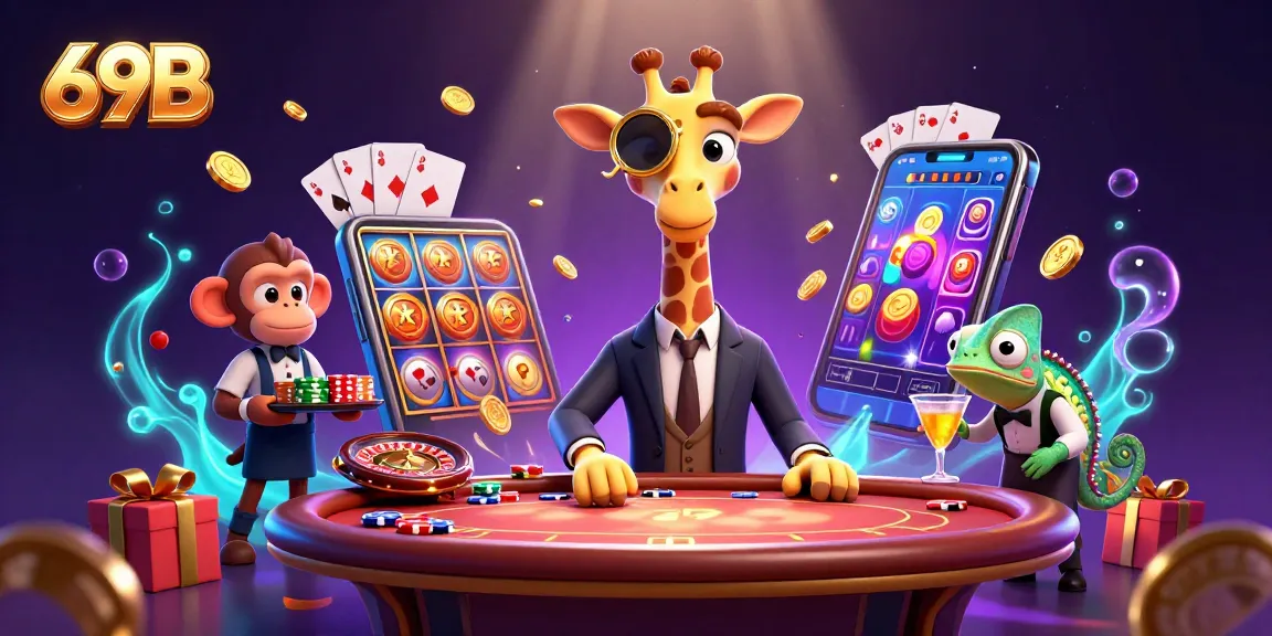 O girafa de alta rolagem 69B brilha em uma mesa de poker com elementos de cassino