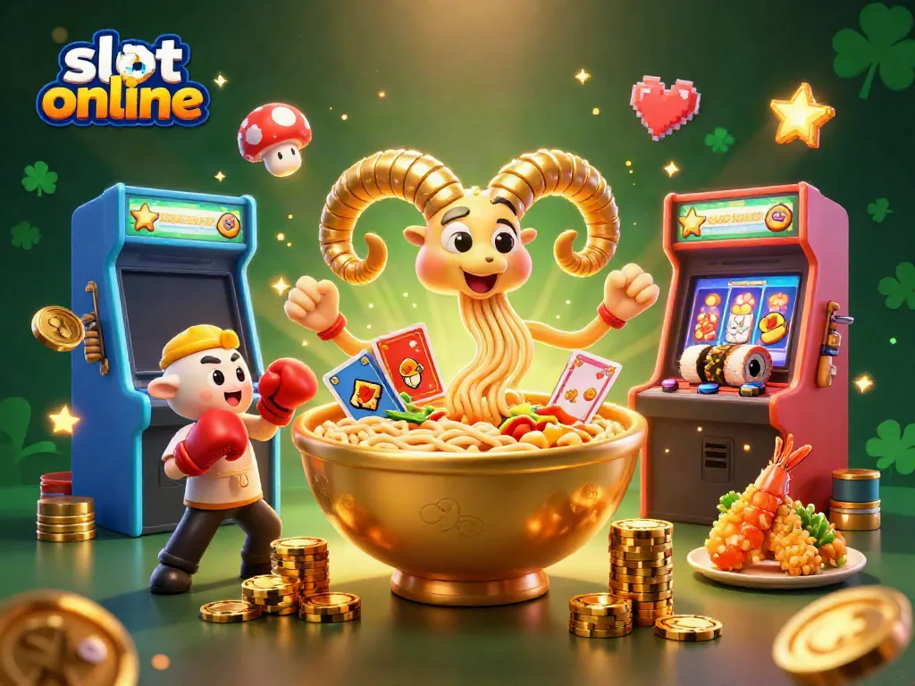 Play dynamic slot online games with a whimsical 3D scene featuring unique characters and vibrant graphics.