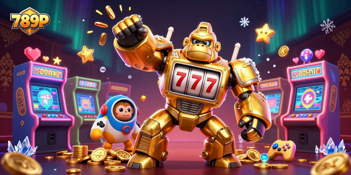 Experience thrilling gaming at 789P with a dynamic mech and vibrant arcade elements.