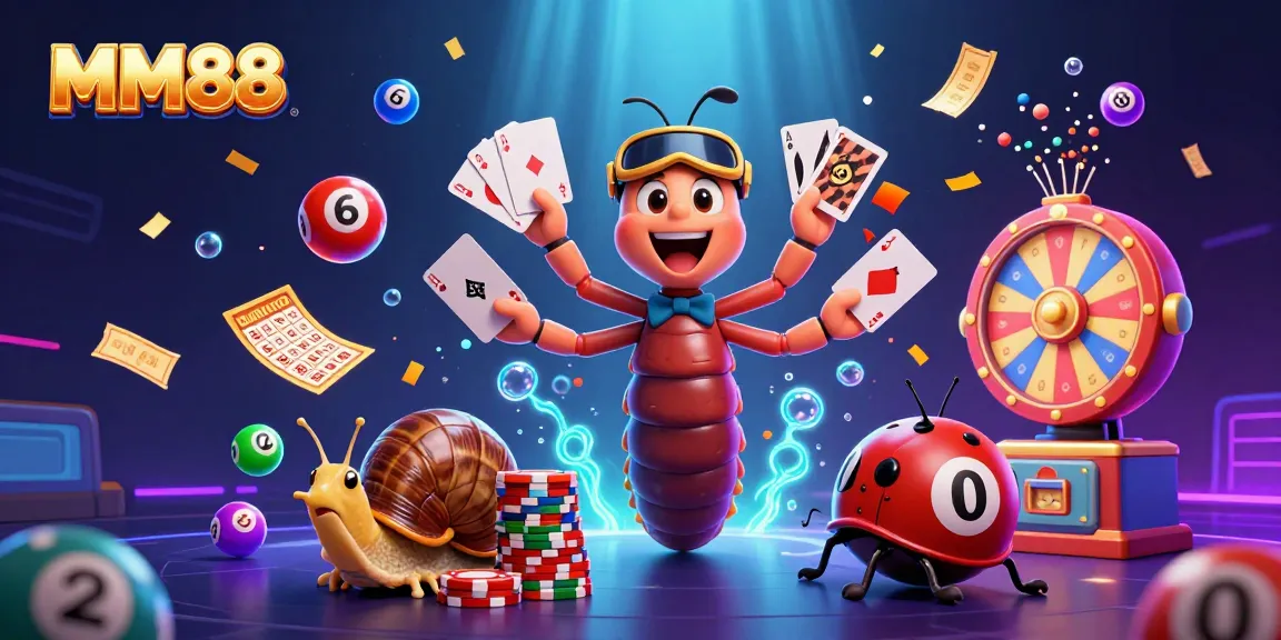 Engage with exciting games at MM88, featuring vibrant characters and lively casino elements.