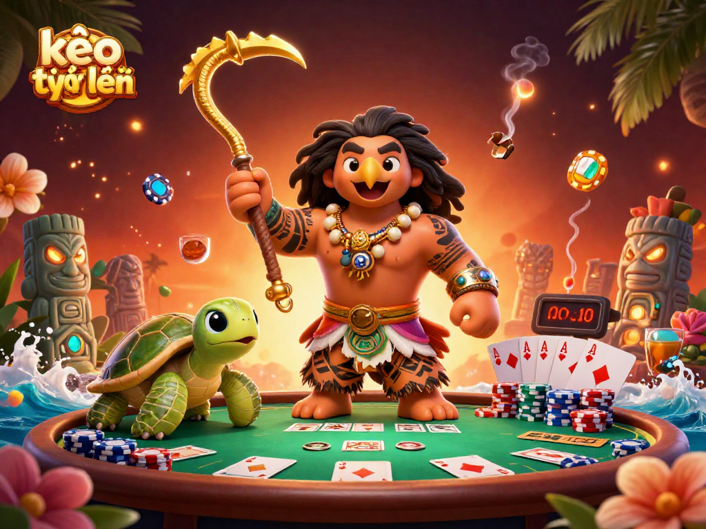 Experience kèo trực tuyến with a dynamic scene showcasing poker action and vibrant casino elements.