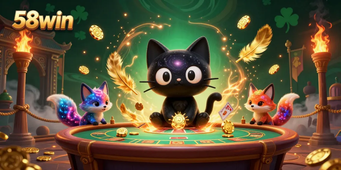 Experience thrilling wins at 58win with vibrant cosmic casino illustrations capturing dynamic gaming action