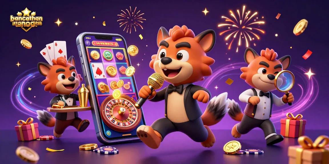 Bancathanrong showcases hyenas in a lively casino scene mixing drinks, telling jokes, and ensuring safety for gamblers.