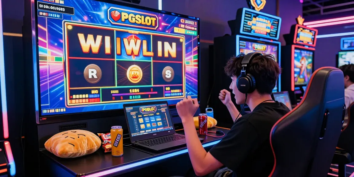 Player celebrating a big win on we88 PGSLOT in a vibrant online gaming setting