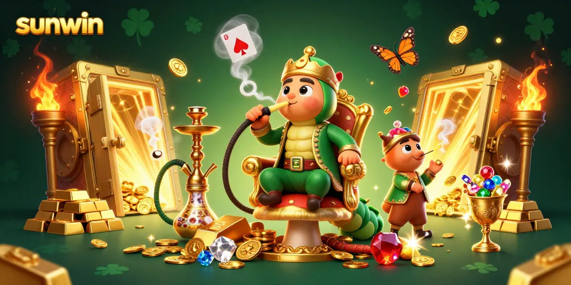 Play exciting games at Sunwin with the caterpillar hookah-master amid treasures!