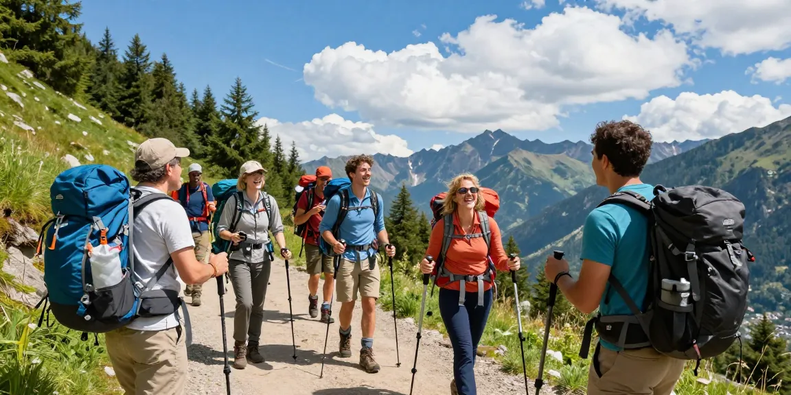 Group of adventurers enjoying hiking and nature while discussing mantra88 login options.