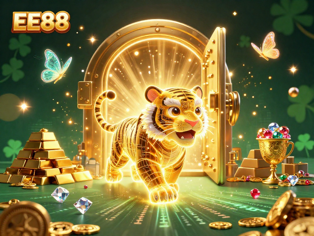 Engage in exciting gameplay at EE88 with vibrant slots, treasure, and neon-lit characters.