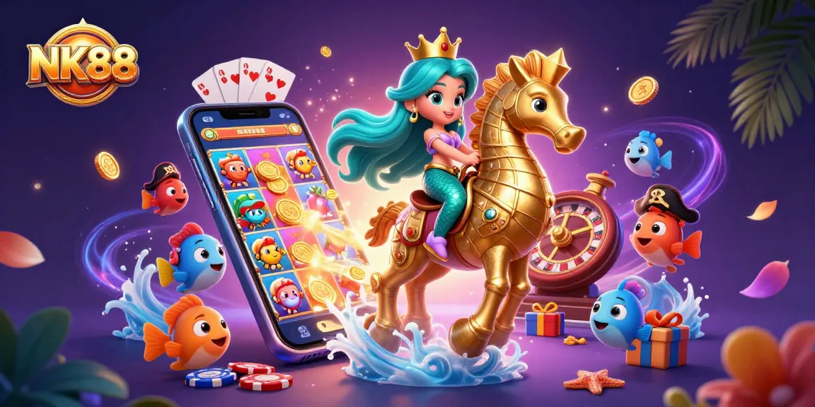 Experience exciting slot gaming with NK88 featuring vibrant characters and dynamic game elements.