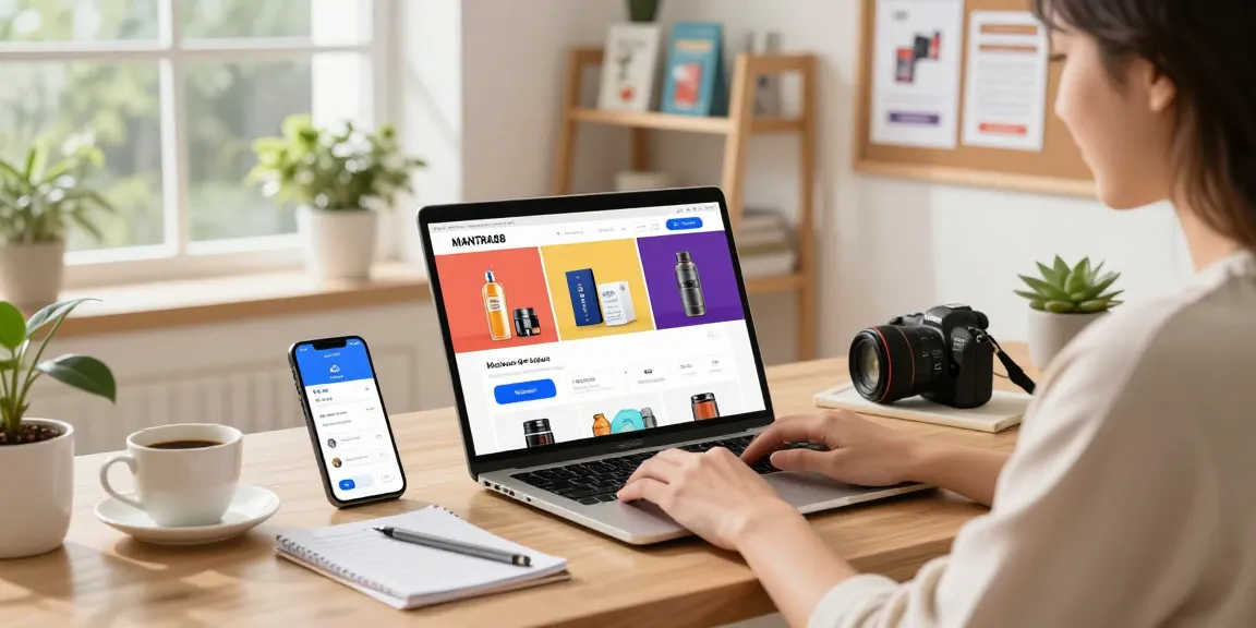 Access MANTRA88 login easily from this modern workspace, showcasing a user-friendly experience with stylish decor and vibrant product displays.