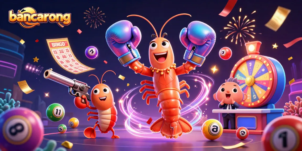Experience the excitement of bancarong as colorful lottery balls bounce and winnings rain down in this vibrant scene.
