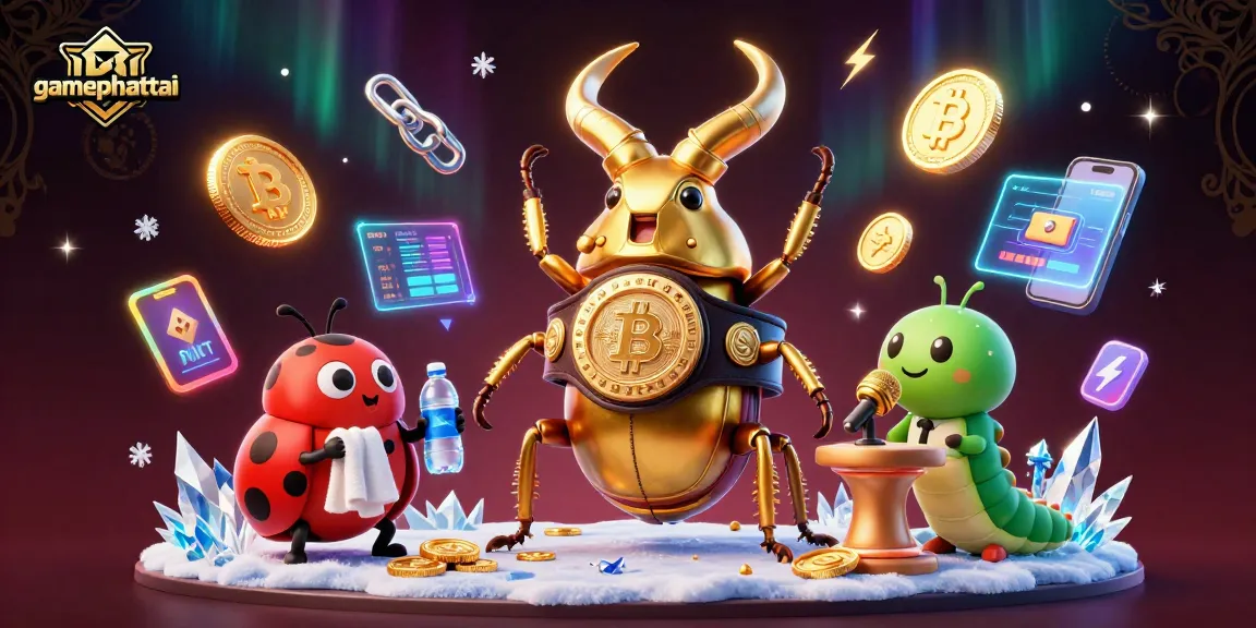 Spin to win at gamephattai with 3D golden stag beetle and vibrant casino elements!