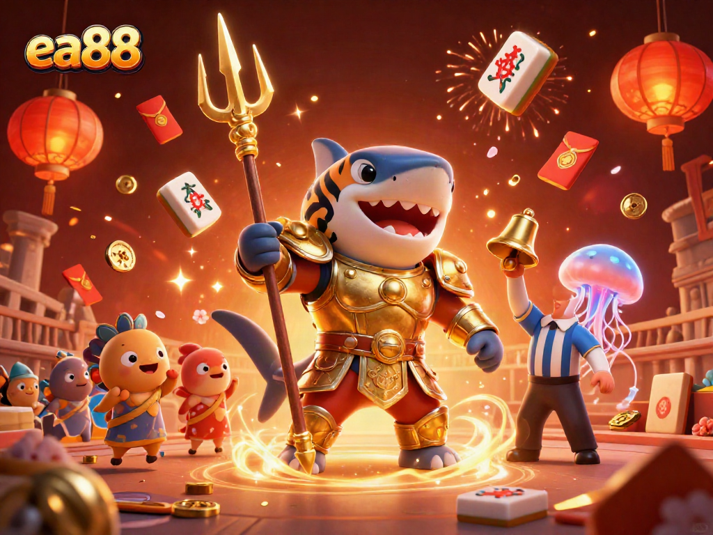 Trải nghiệm ea88 tuyệt vời với cá mập hổ 3D, những viên gạch Mahjong và hiệu ứng pháo nổ rực rỡ.