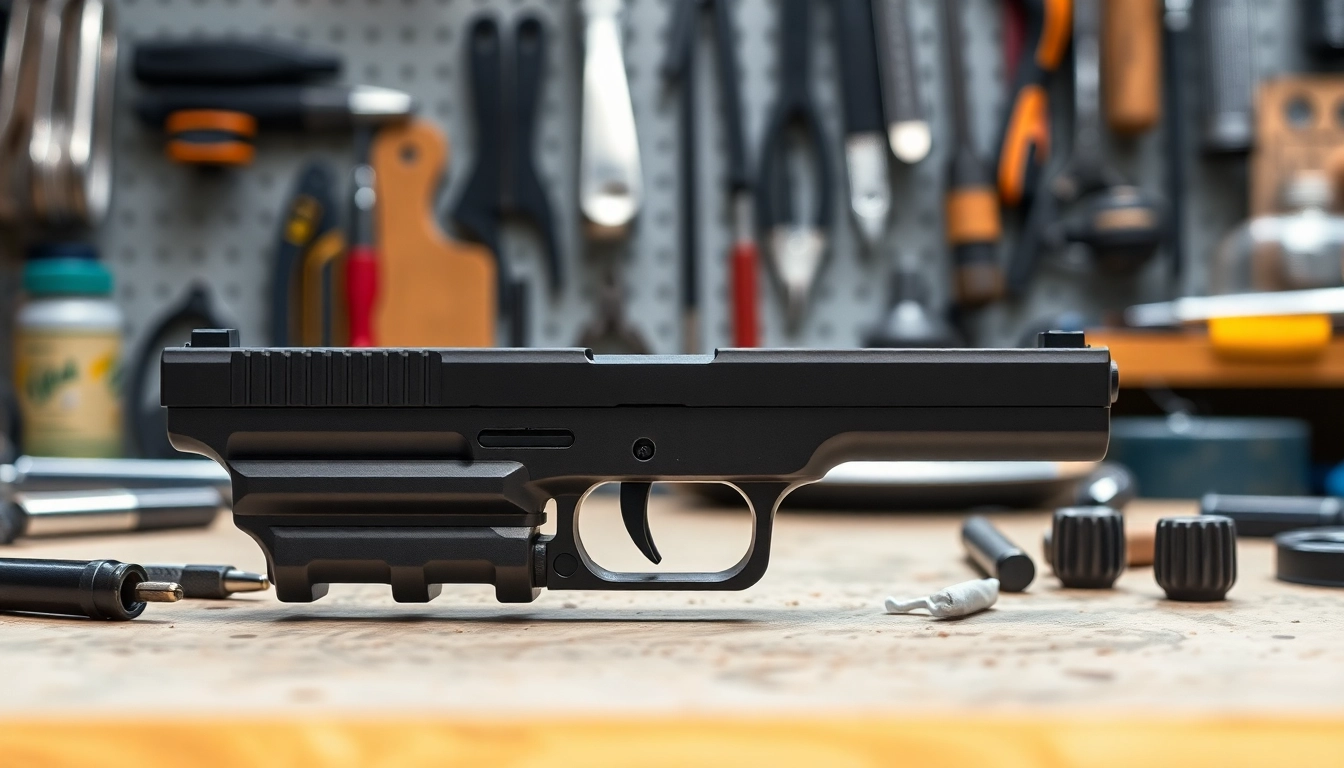 Examine the glock 48 mos slide complete showcasing its intricate design and metallic finish.