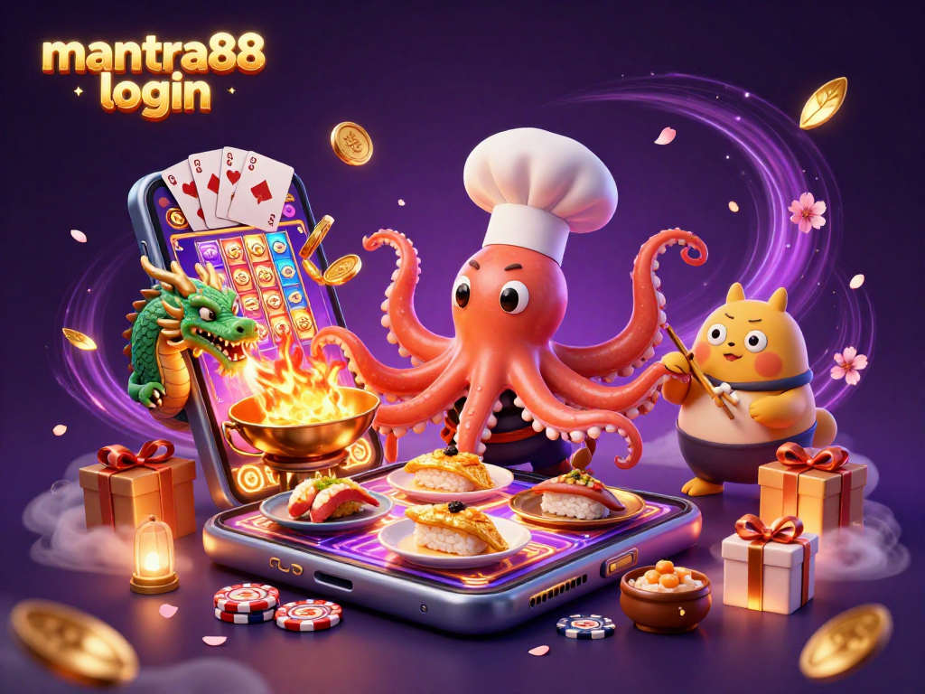 Experience the thrill of mantra88 login as characters engage in a vibrant casino scene.