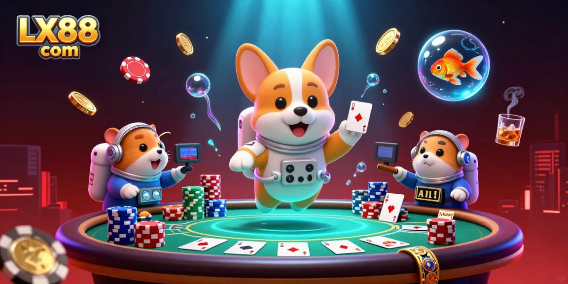 Engage with LX88 com at a vibrant space casino featuring a whimsical astronaut corgi and immersive gaming elements.