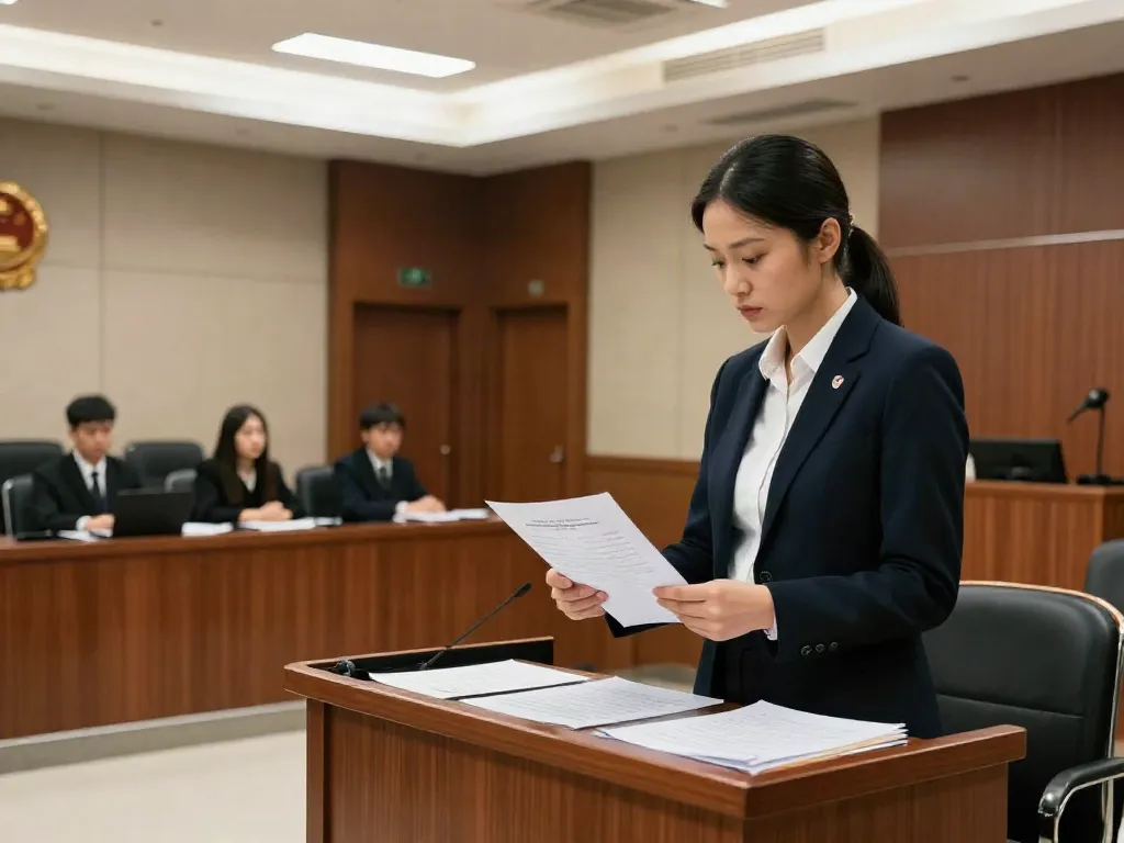 DUI review hearing Forsyth County GA in a modern courtroom with an attorney presenting evidence confidently.
